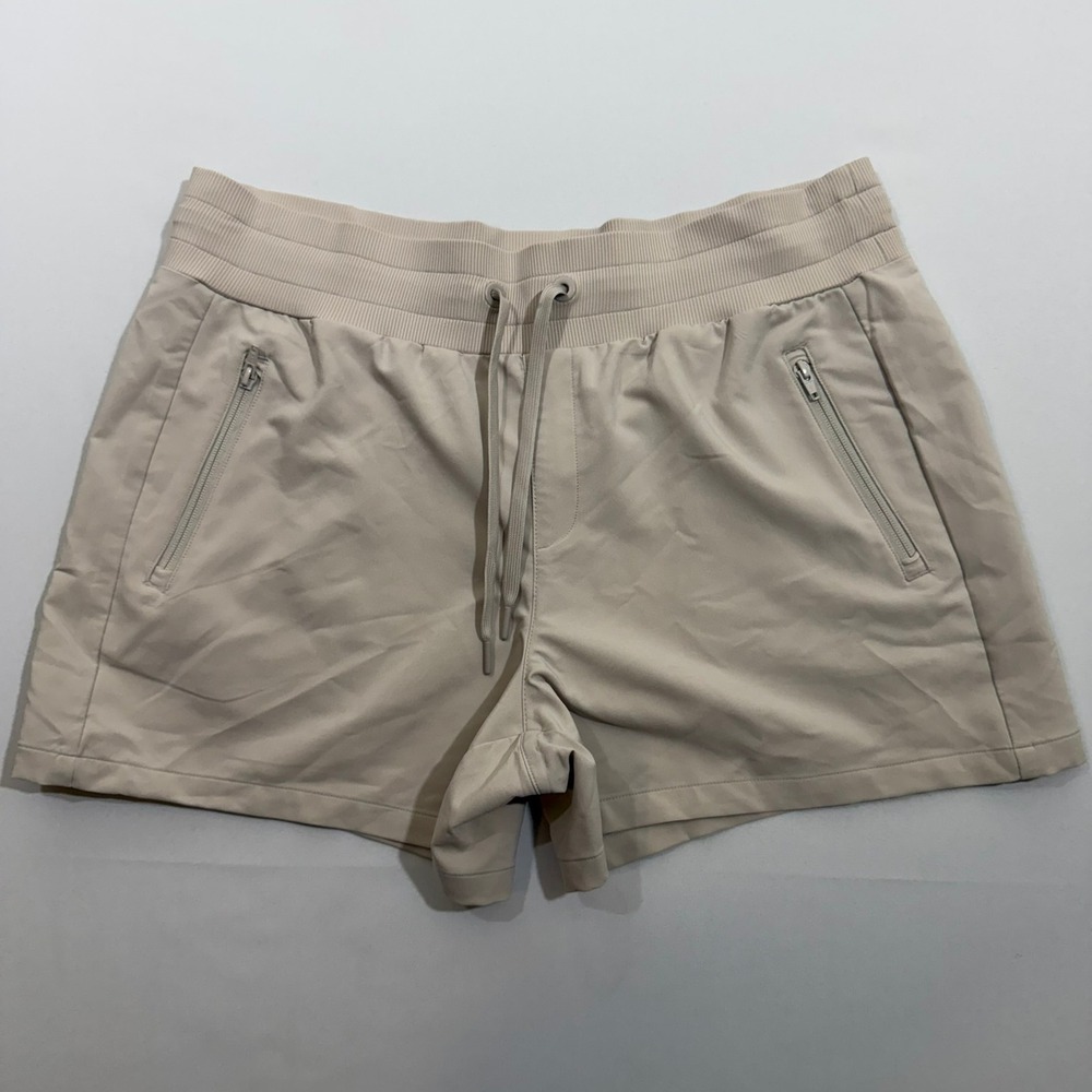 Stylus Neutral Beige Running Shorts XL Sporty Athleisure Minimalist Lounge Gym